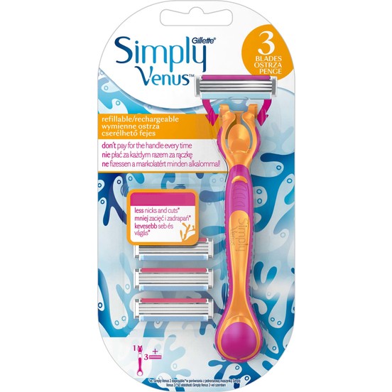 Gillette Simply Venus 3 Blades Razor - Shams Shopping Centre Gillette  
