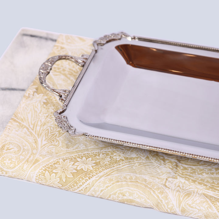 Tableware Rectangular Classic Rope Small With Handles Platter SV00020 - Shams Shopping Centre Tableware  