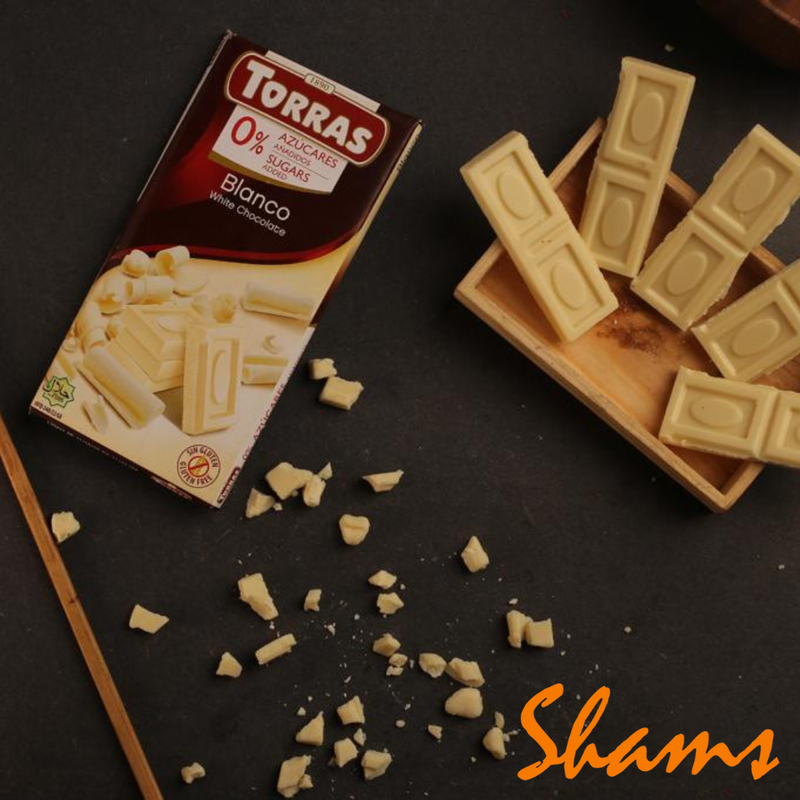 Torras No Sugar Added White Chocolate Bar 75g - Shams Shopping Centre Torras  