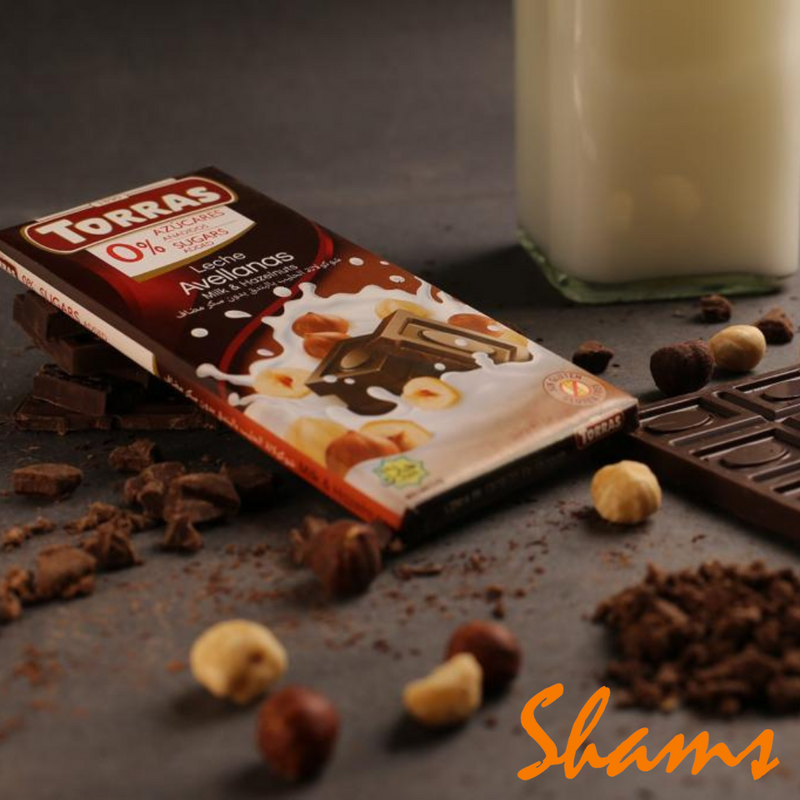 Torras No Sugar Added Milk & Hazelnut Bar 75g - Shams Shopping Centre Torras  