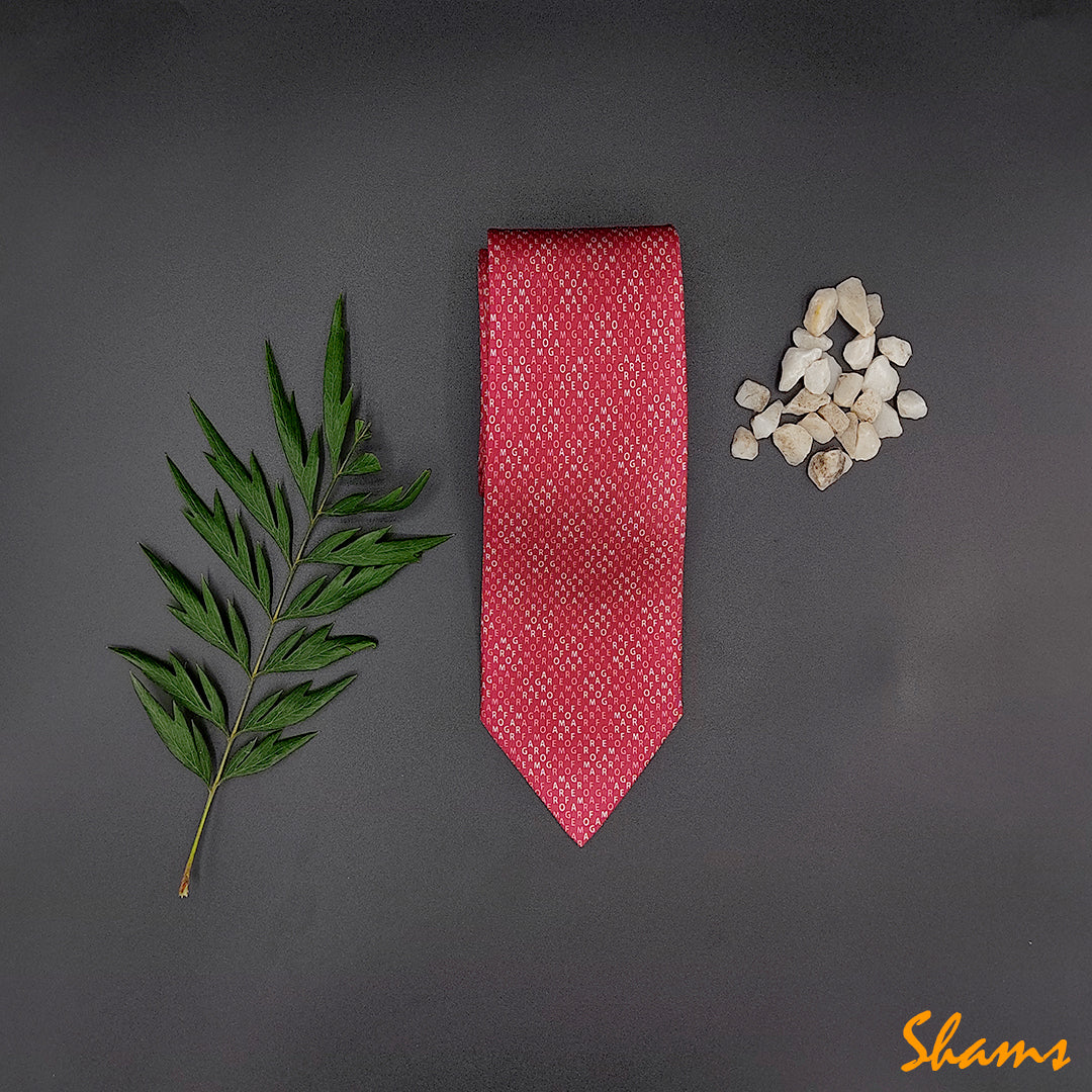 Ferragamo Men Tie F.Rosso/Rosa (Y) - Shams Shopping Centre Salvatore Ferragamo  