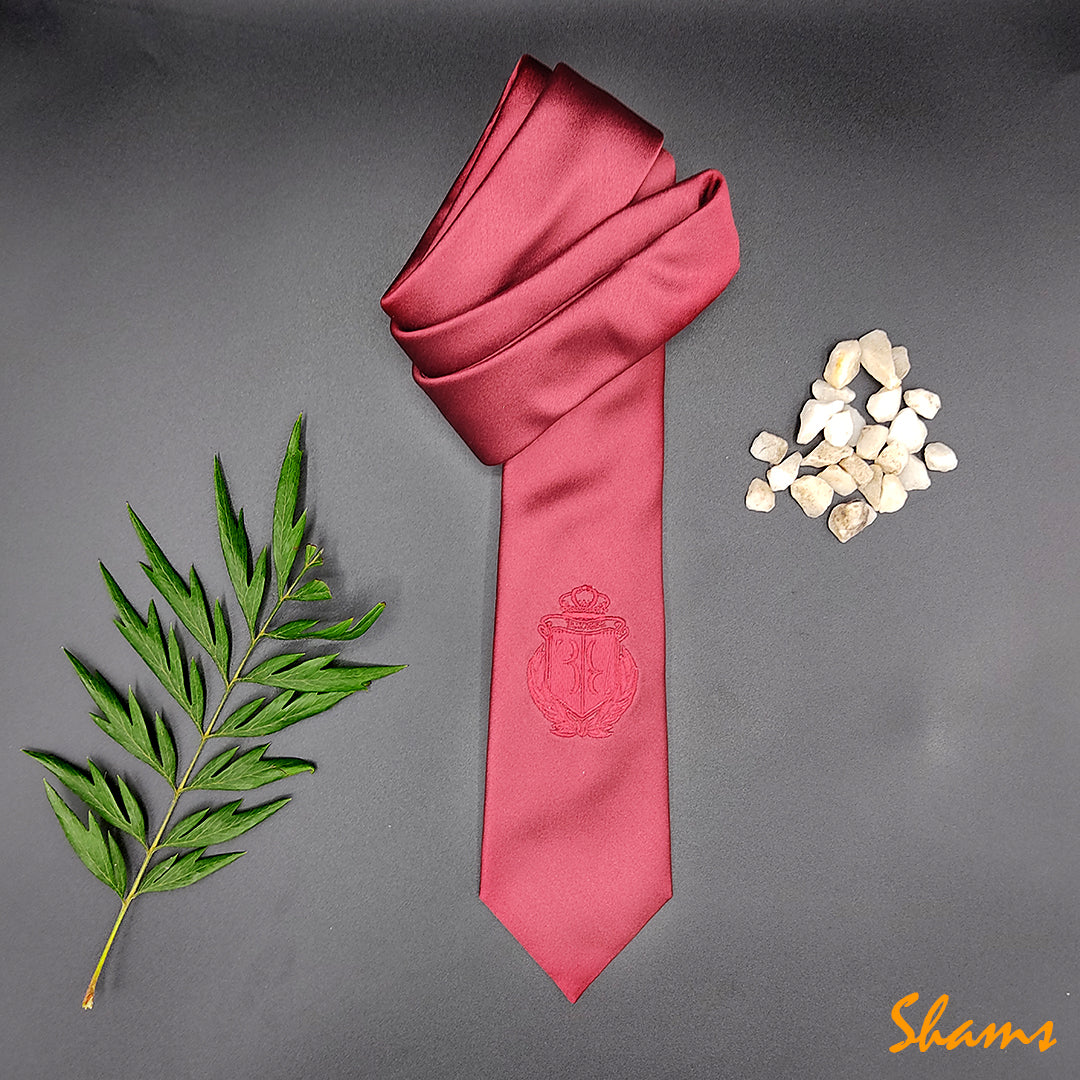 Billionaire Maroon Tie With Logo (Y) - Shams Shopping Centre Shams Shopping Centre  