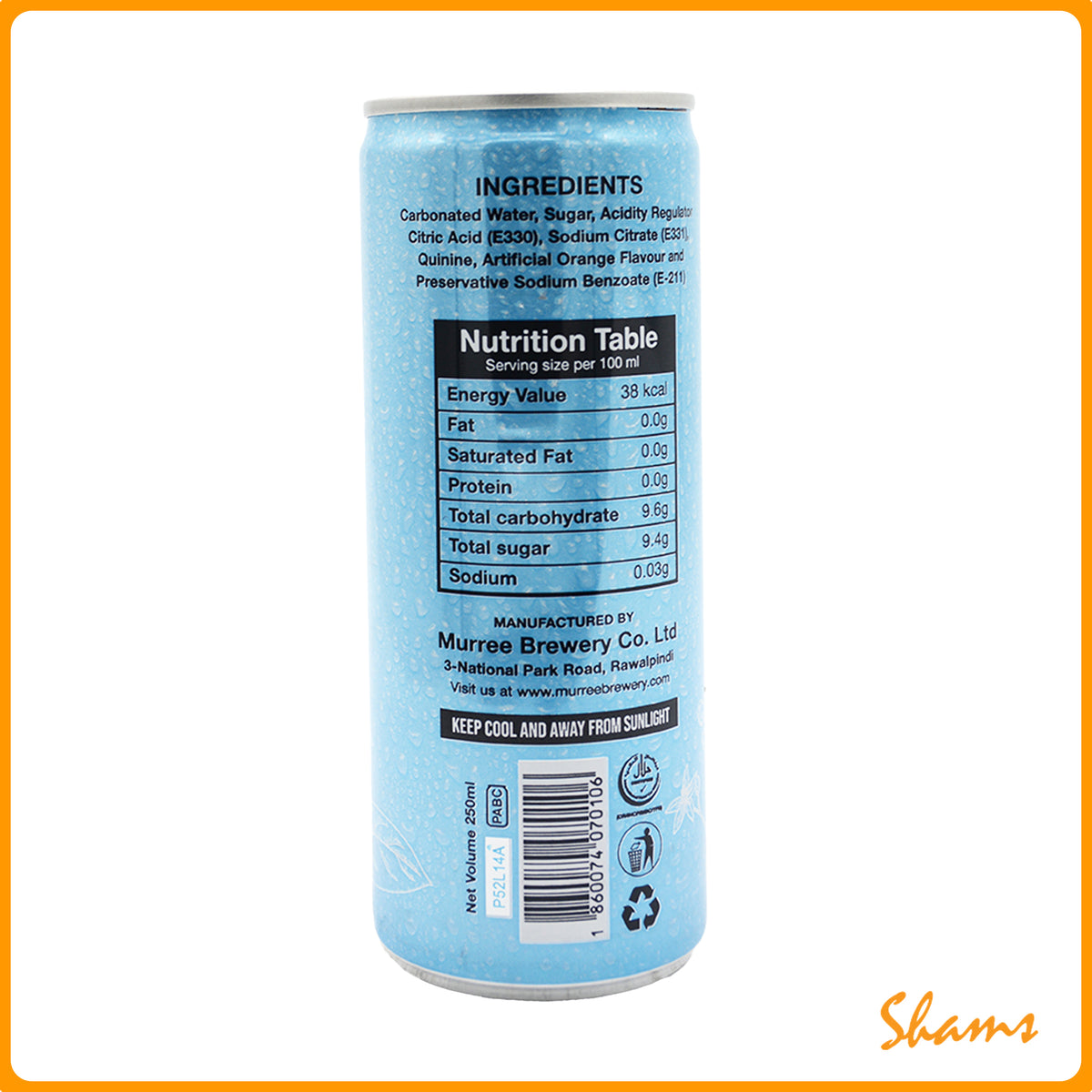 Murree Brewery Tonic Water Can 250ml