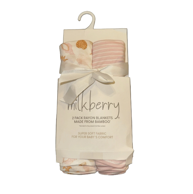 Rayon Milkberry 2p Blankets-Pink