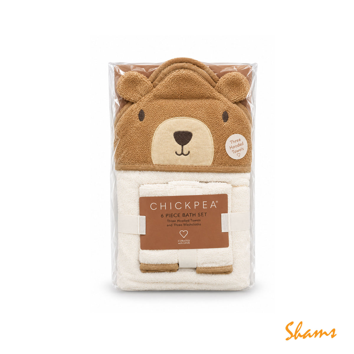 Chickpea 6p Bath Set-Brown/White