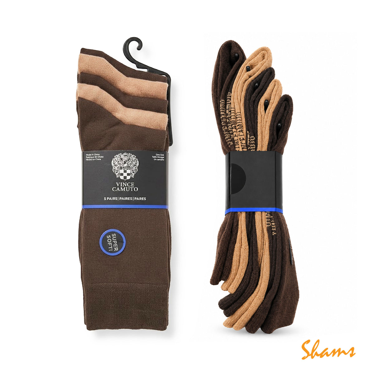 Vince Camuto 5p Socks-Brown