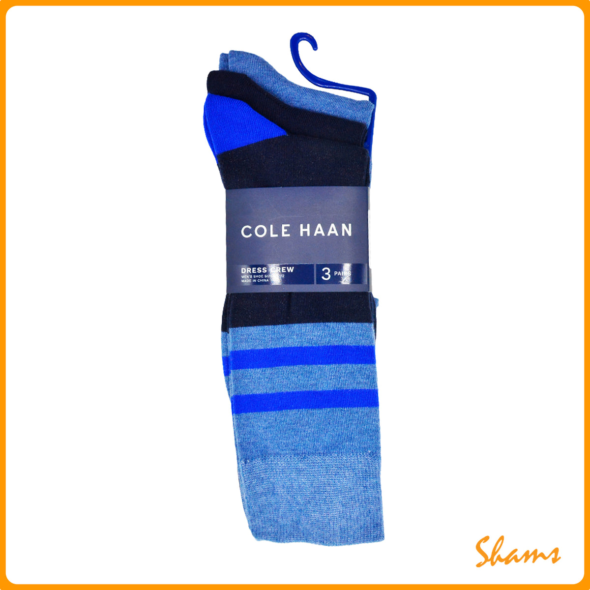 Cole Haan 3p Dress Crew Socks-Navy