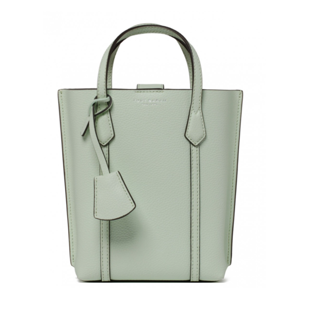 Tory Burch Perry Mini Leather Crossbody Tote-Meadow Mist