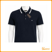Michael Kors Polo T Shirt Blue With White Stripe