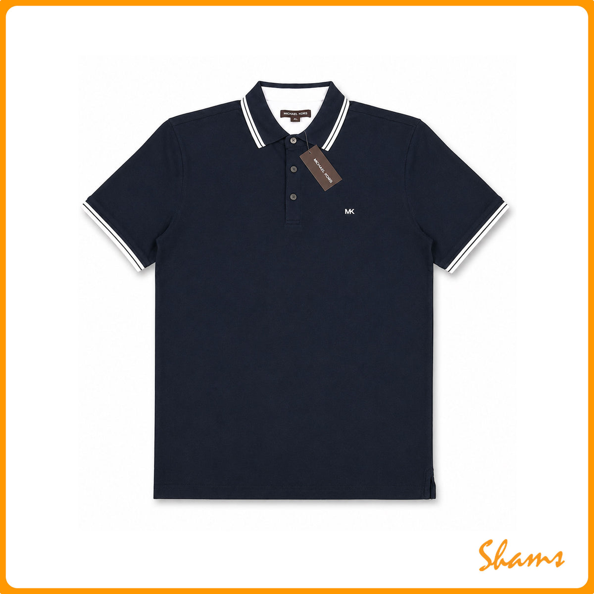 Michael Kors Polo T Shirt Blue With White Stripe