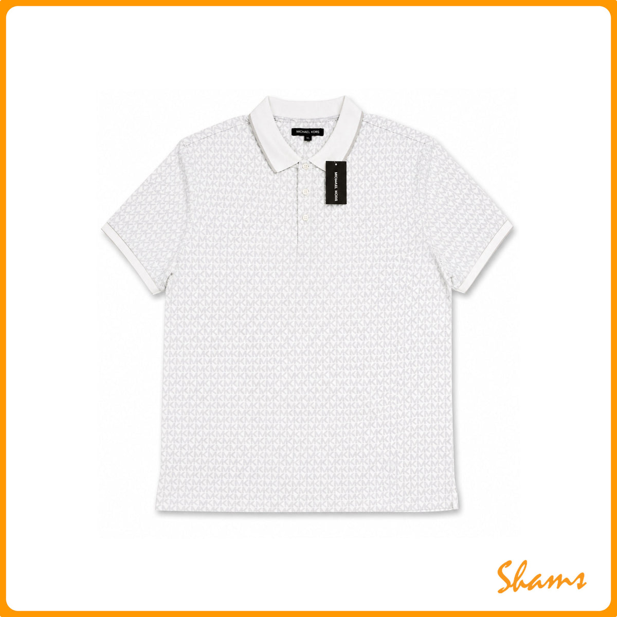 Michael Kors White MK Signature Logo Polo Shirt