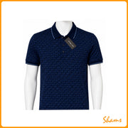 Michael Kors Navy Blue MK Signature Logo Polo Shirt