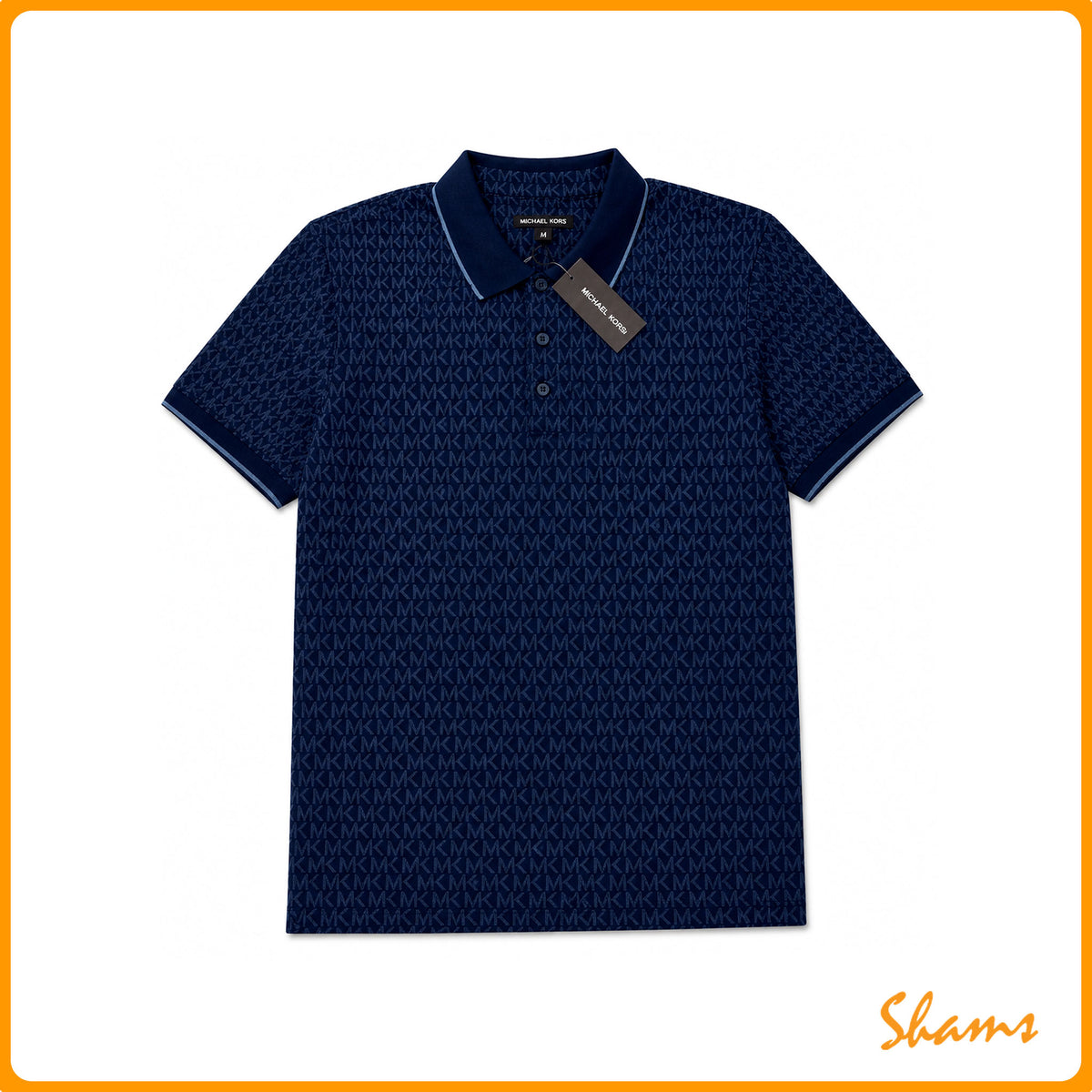 Michael Kors Navy Blue MK Signature Logo Polo Shirt