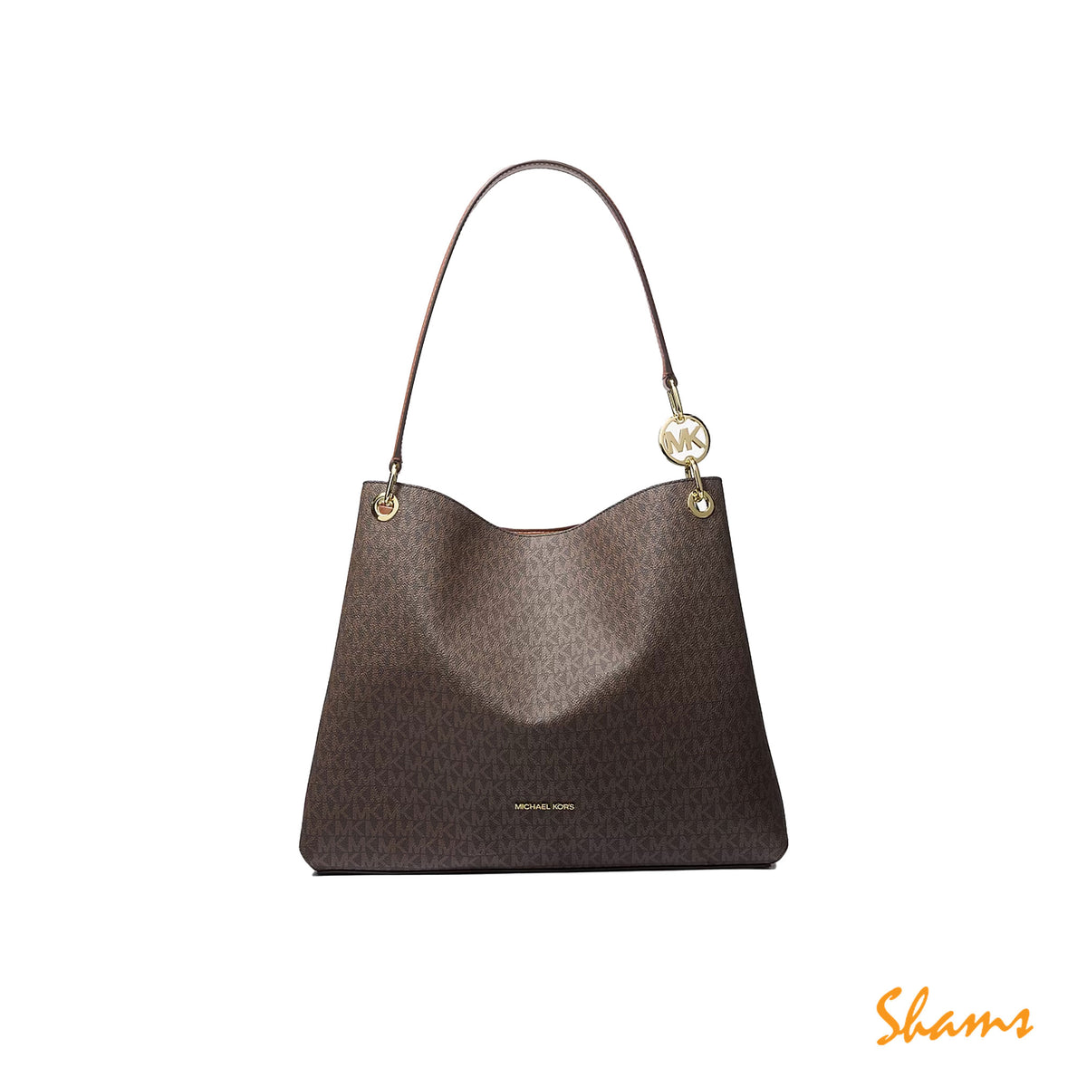 Michael Kors Christina Large Triple Gusset Shoulder Tote Bag-Brown