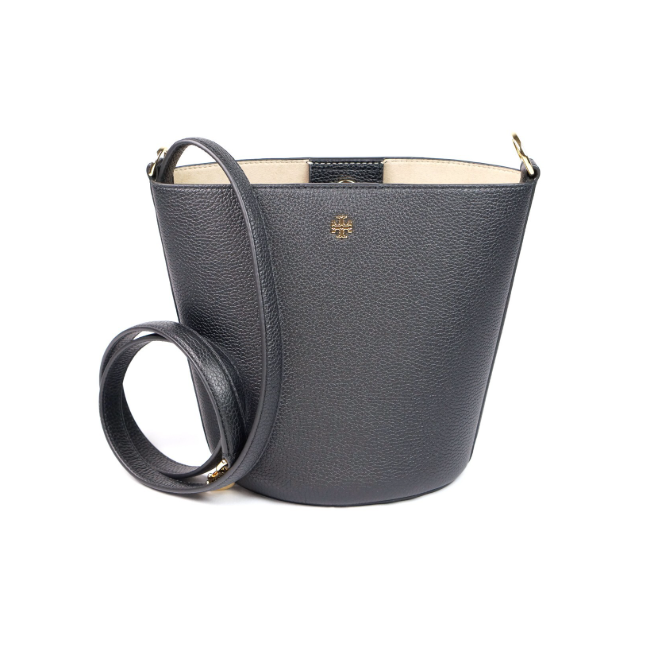 Tory Burch BLAKE Black Leather Bucket Bag