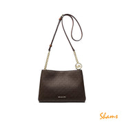 Michael Kors Christina Small Signature Bag-Brown
