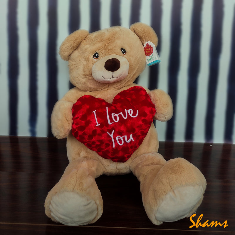 Keel Toy 45cm Hony Waffle Bear With Heart - Shams Shopping Centre Keel  