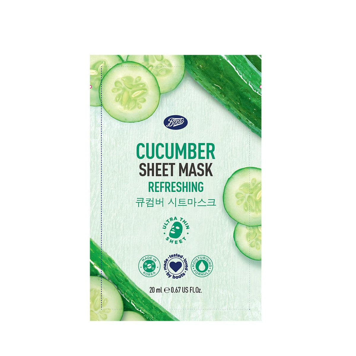Boots Cucumber Refreshing Sheet Mask 20ml - Shams Shopping Centre Boots  