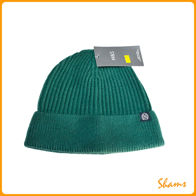 M&S Knitted Beanie Hat (Green)