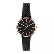 Adidas Stainless Steel Rose Gold Black Silicone Watch AOSY23026