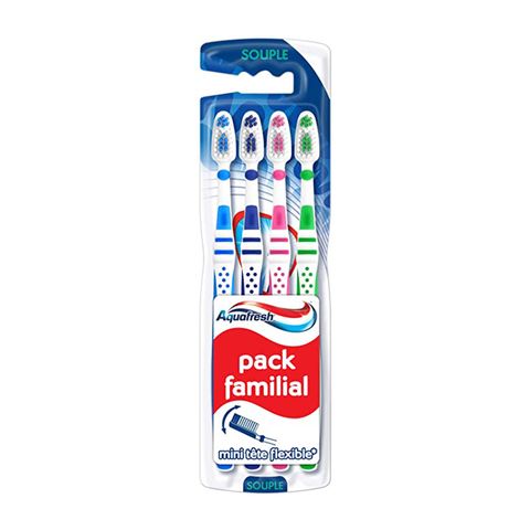 Aquafresh 3 Flexible Hard Toothbrush 4pcs - Shams Shopping Centre Aqua Fresh  