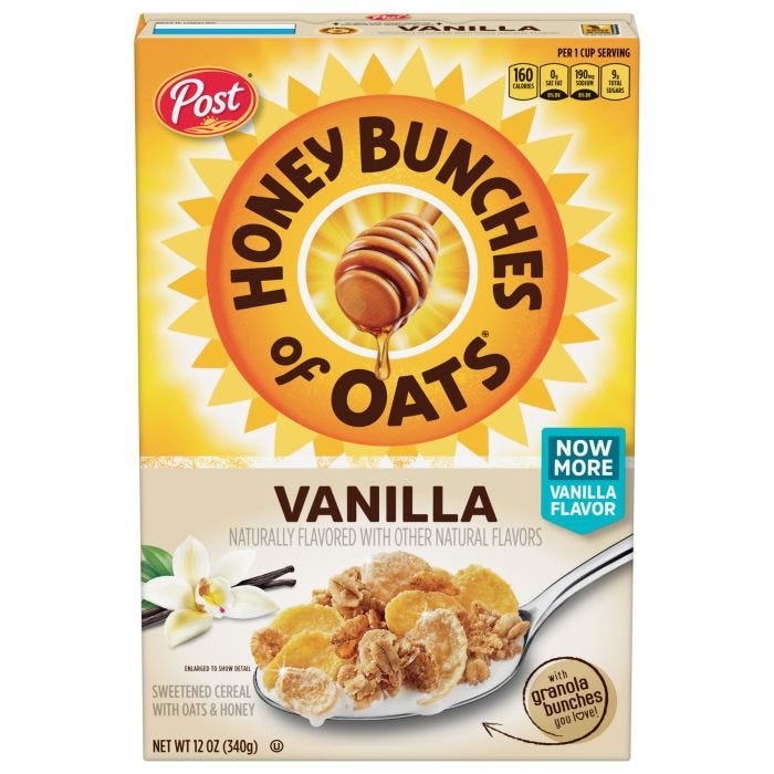 Post Honey Bunches Vanilla Cereal 340g - Shams Shopping Centre Post  