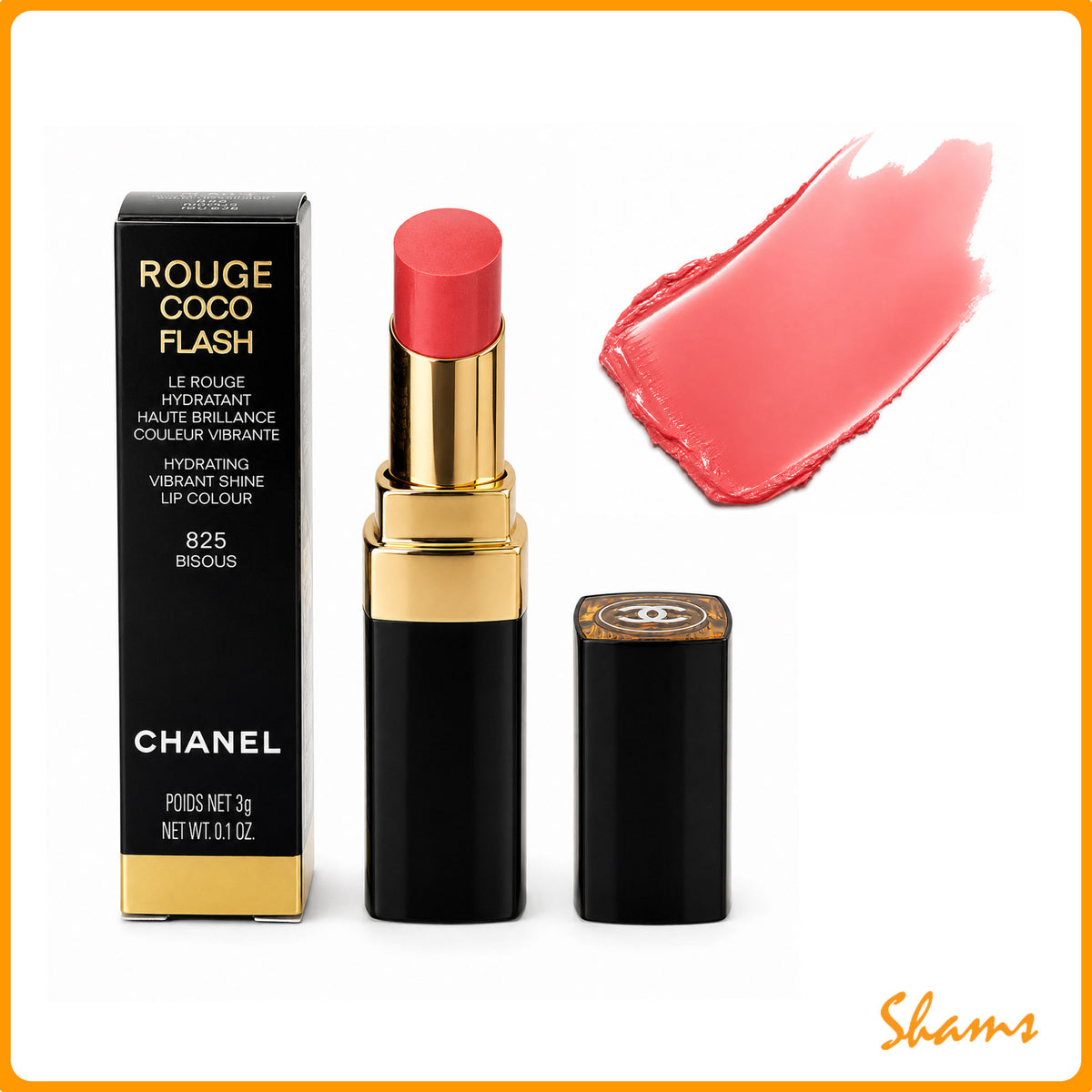 Chanel Rouge Coco Flash Lip Colour 825 Bisous 3g