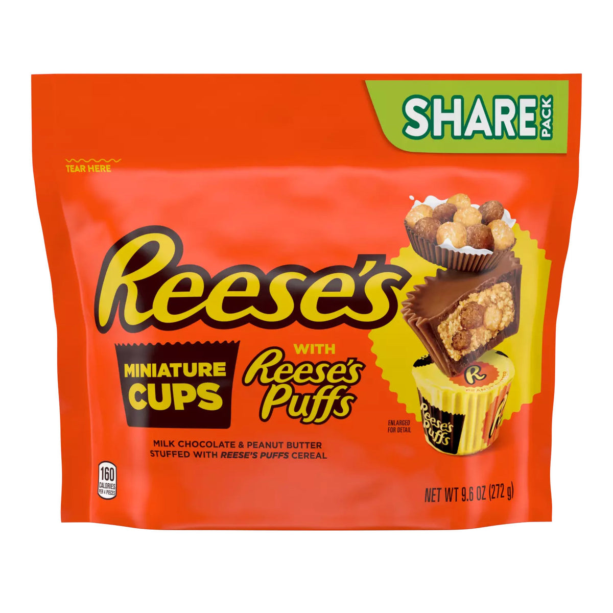 Reeses Milk Chocolate and Peanut Butter Stuffed with Puffs Cereal Miniatures Cup 272g - Shams Shopping Centre Reese'S  