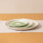 Tableware White Green Splash 15" EW00077 - Shams Shopping Centre Tableware  