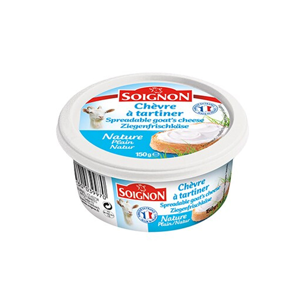 Soignon Spreadable Goat Cheese Nature Plain 150g - Shams Shopping Centre Soignon  