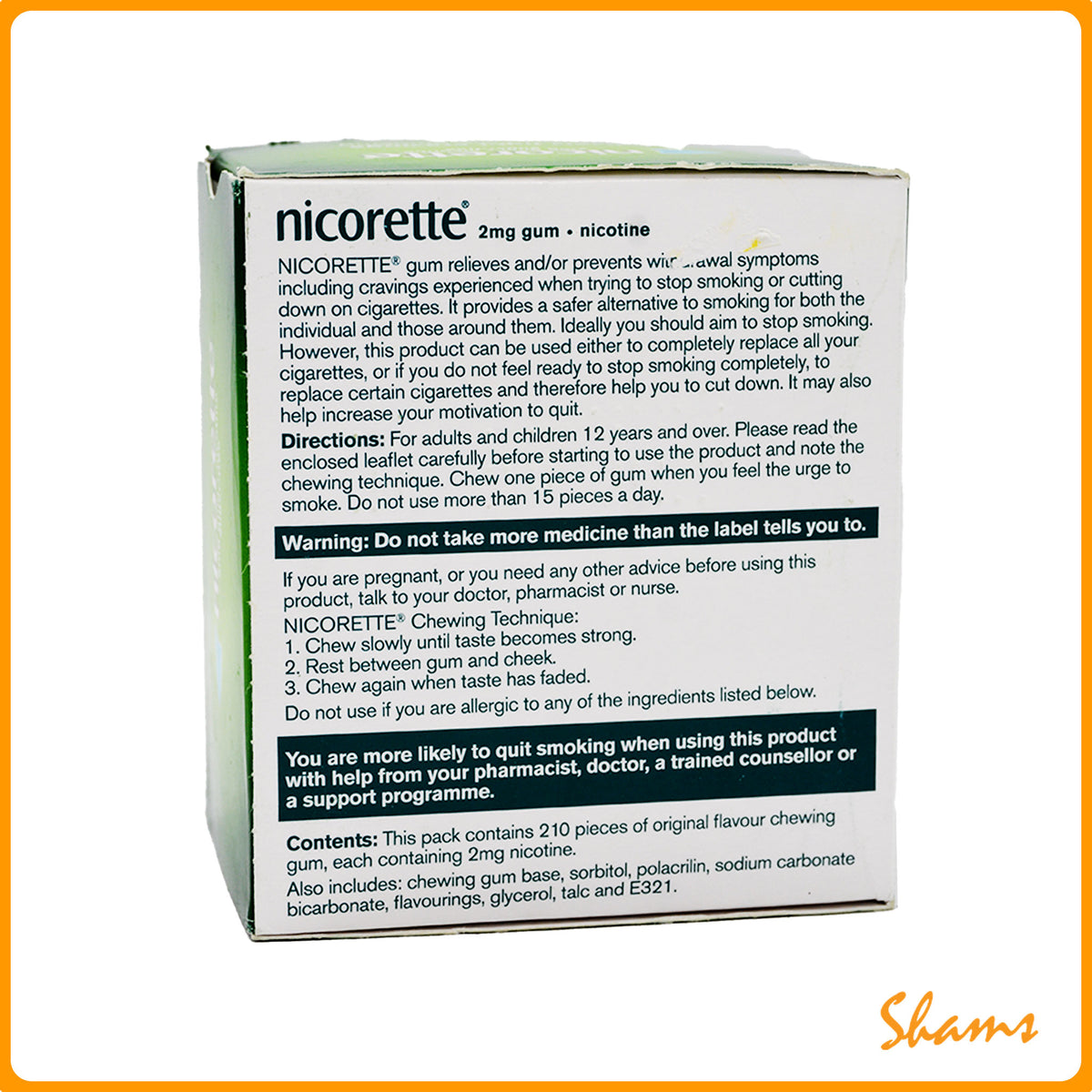 Nicorette Original 2mg Gum 210pcs