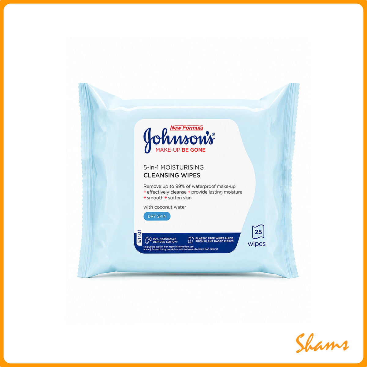 Johnsons Face Care Moisturising Dry Skin 25 Wipes