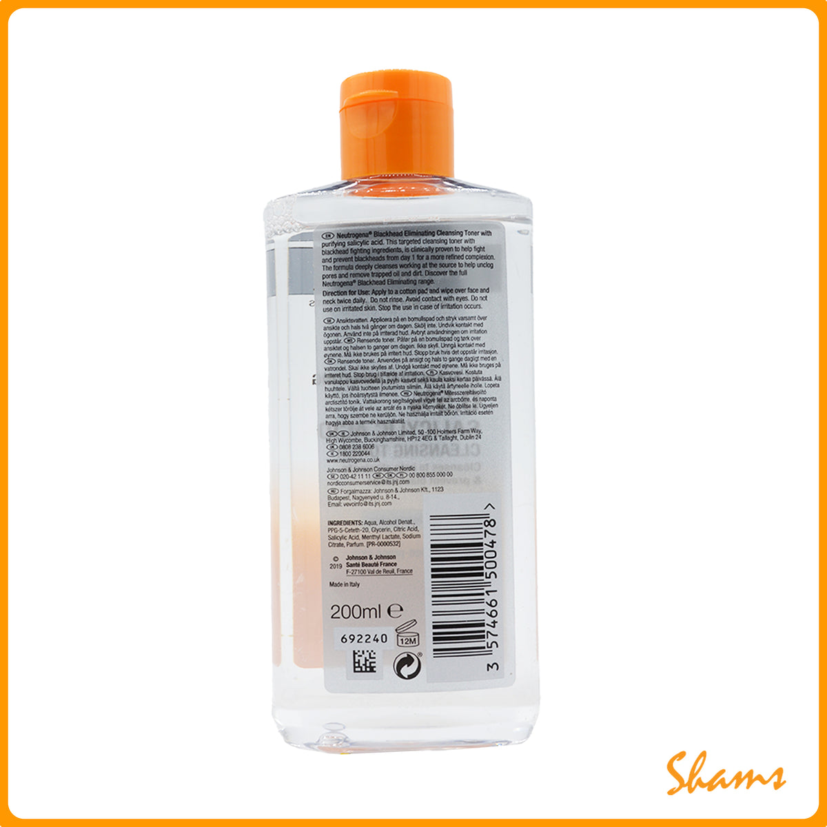 Neutrogena Blackhead Eliminating Cleansing Toner 200ml