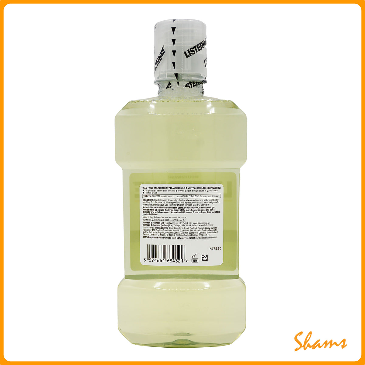 Listerine Mild & Minty Mouthwash 500ml