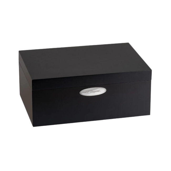 S.T. Dupont Humidor Matt Black Wood Mahogany 50 Cigars