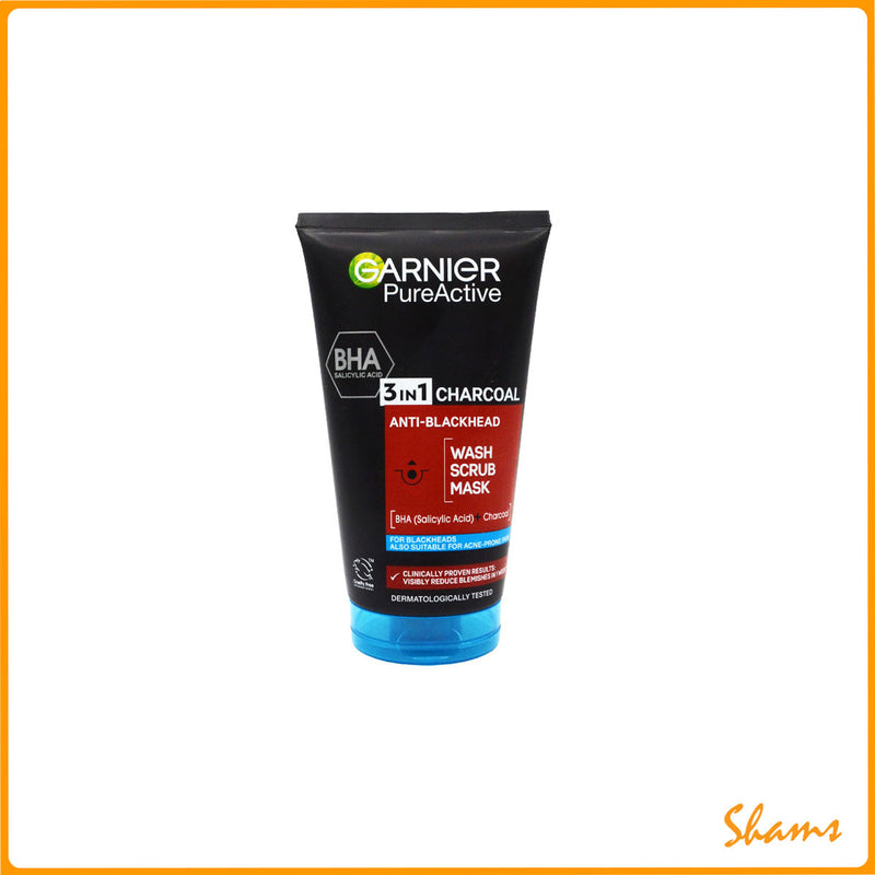 Garnier Skin Active Pure Active 3 in 1 Charcoal Face Wash 150ml