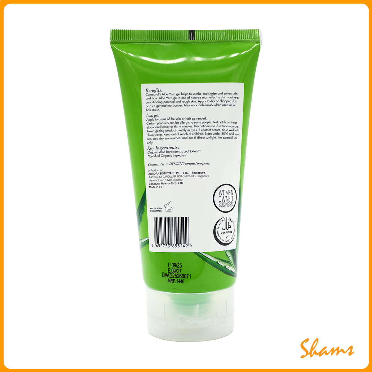 Conatural Organic Aloe Vera Gel 135g