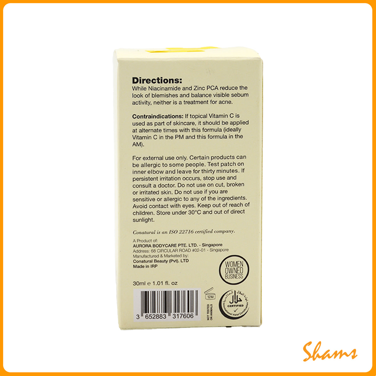 Conatural Niacinamide 10% & Zinc 1% Skin Serum 30ml