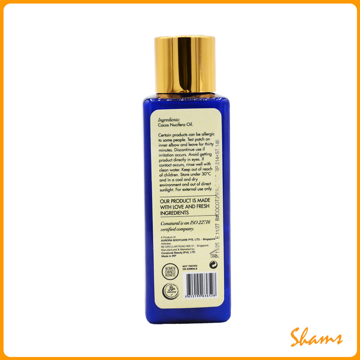 Conatural Organic Coconut Oil 120ml