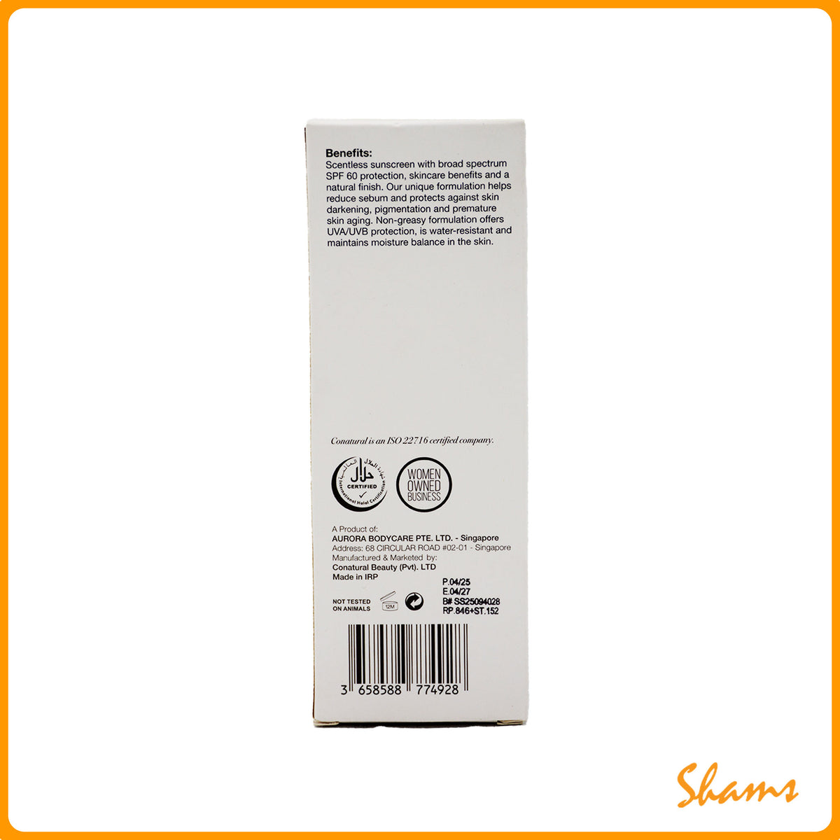Conatural Super Actives SPF 60 Sun Screen 30ml