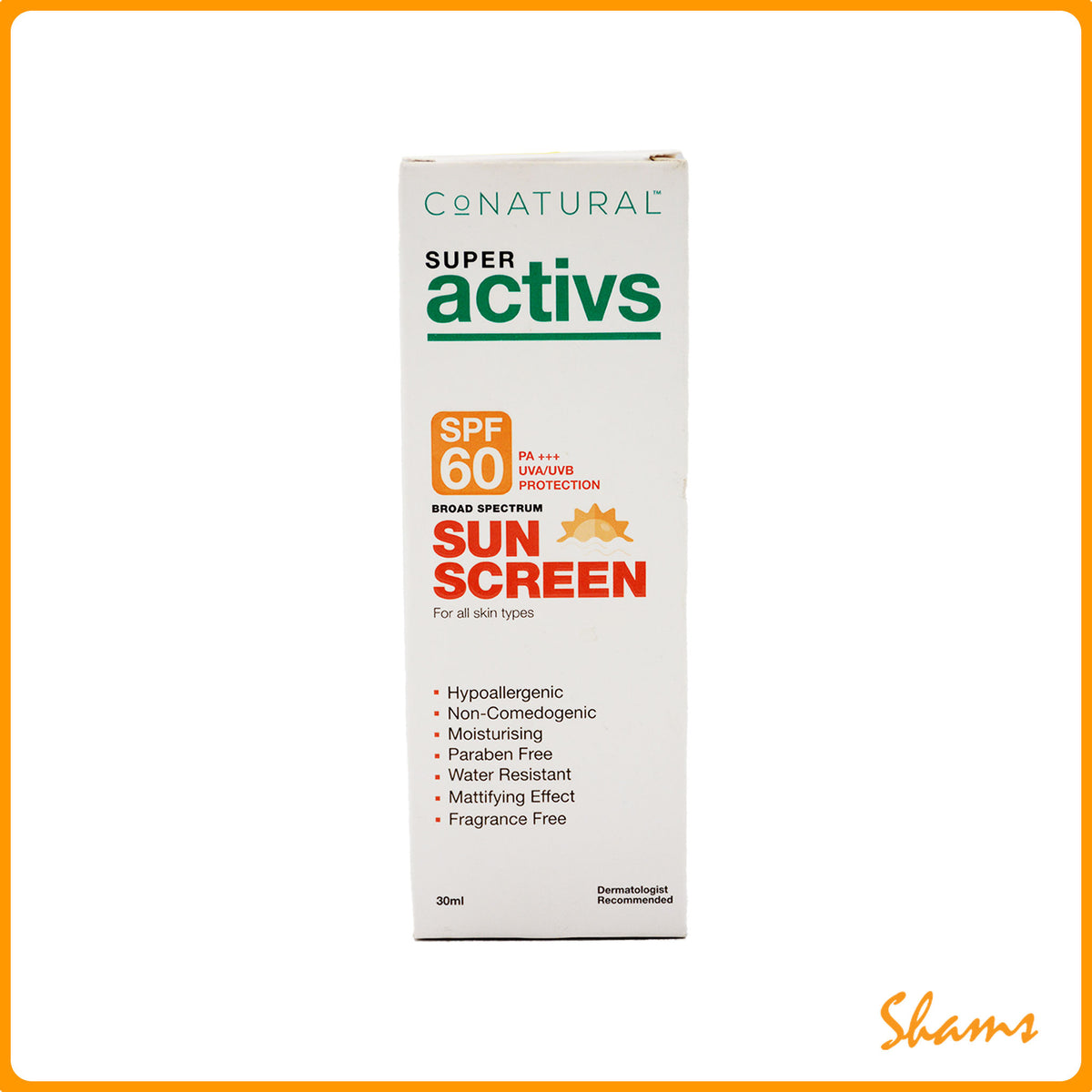 Conatural Super Actives SPF 60 Sun Screen 30ml