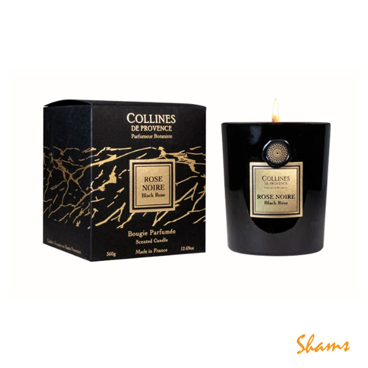 Collines Black Rose Scented Candle 360g