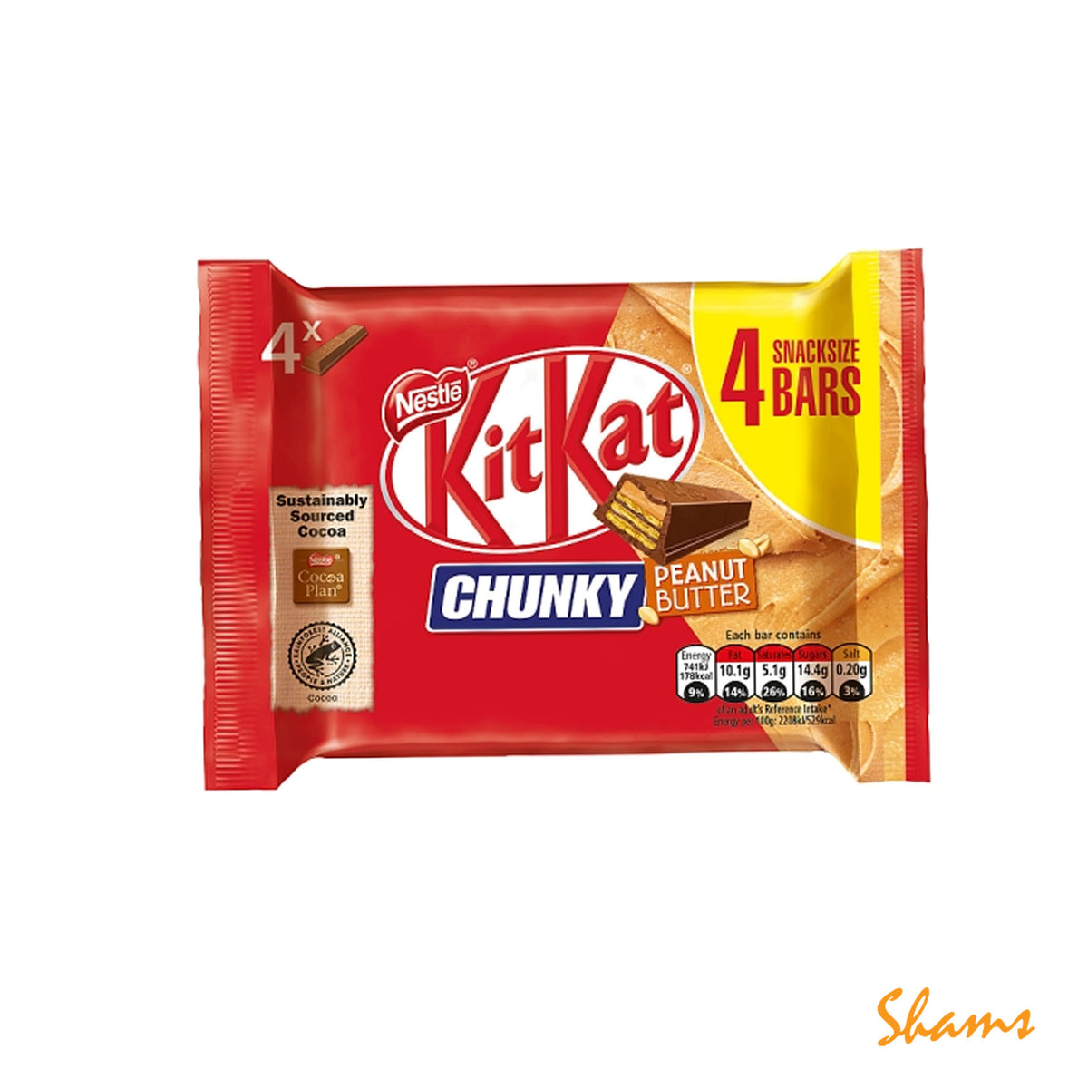 KitKat Chunky Peanut Butter Snacksize Bars 4 x 34g