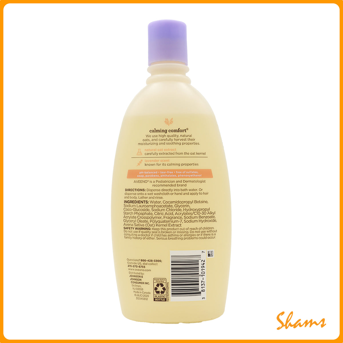 Aveeno Baby Lavender & Vanilla Calming Comfort Bath 532ml