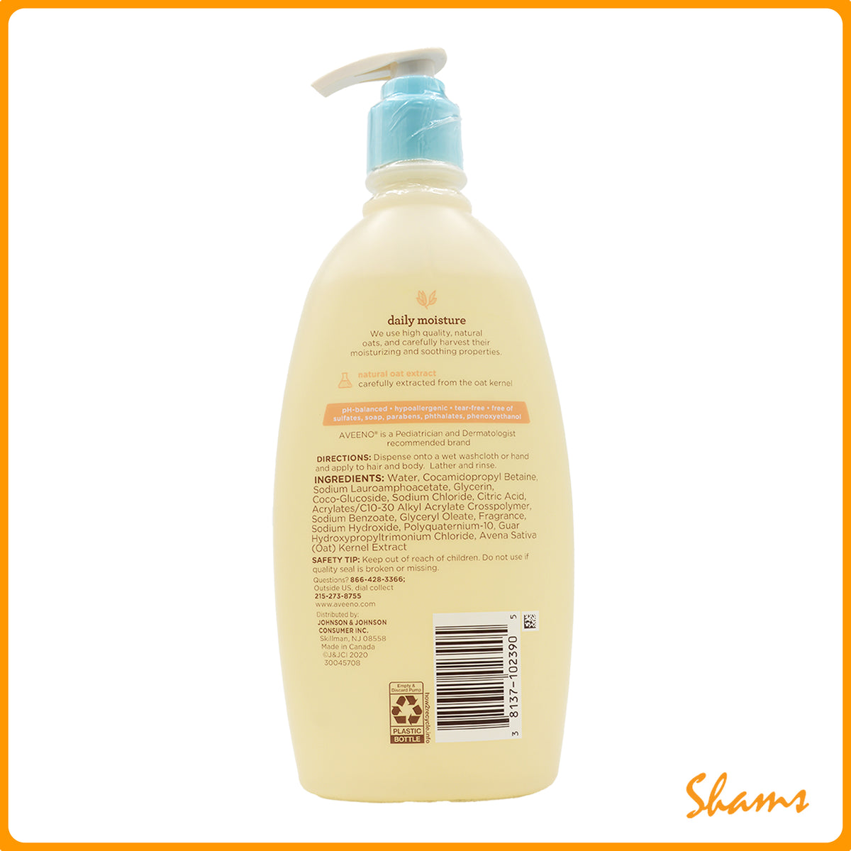 Aveeno Baby Daily Moisture Wash & Shampoo 532ml