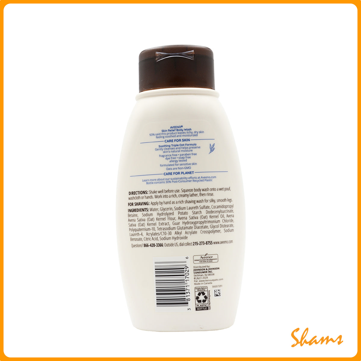 Aveeno Skin Relief Soothes Itchy Dry Skin Body Wash 354ml