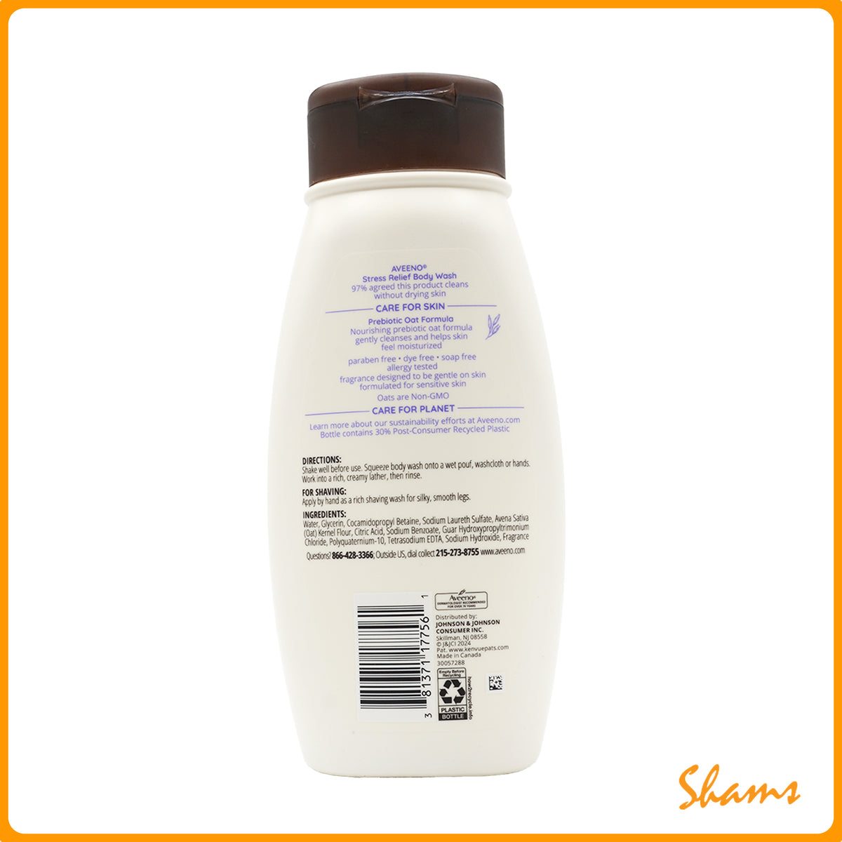 Aveeno Stress Relief Clams & Relaxes Body Wash 532ml