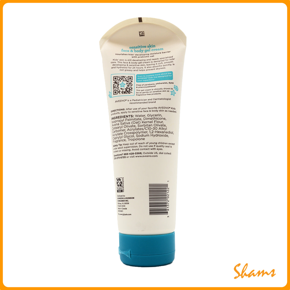 Aveeno Kids Sensitive Face & Body Gel Cream 227g (8.Oz)