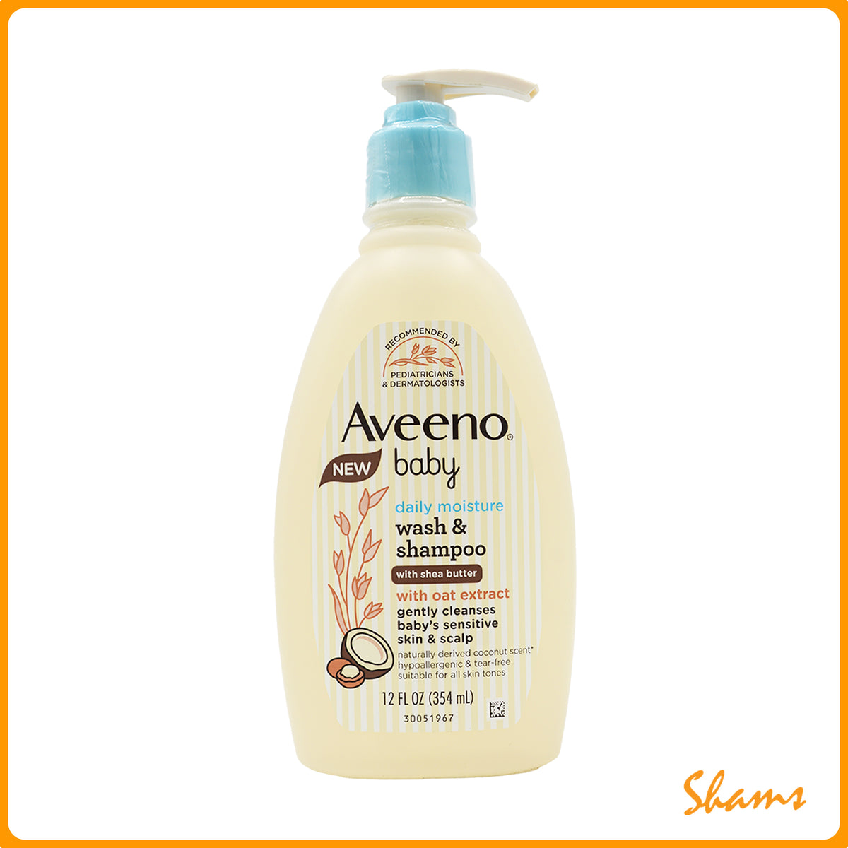 Aveeno Baby Daily Moisture Shea Butter Wash & Shampoo 354ml (12Oz)