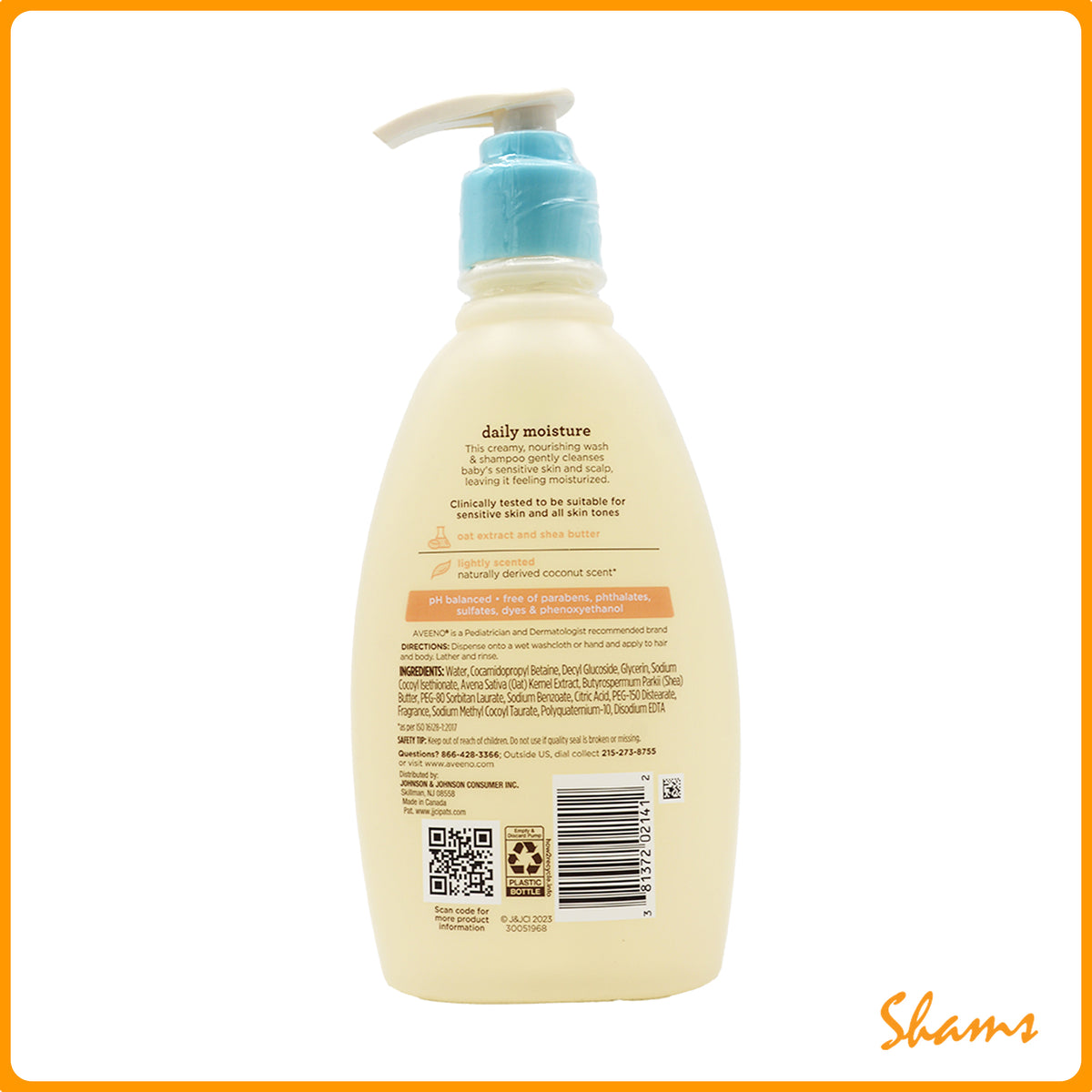 Aveeno Baby Daily Moisture Shea Butter Wash & Shampoo 354ml (12Oz)